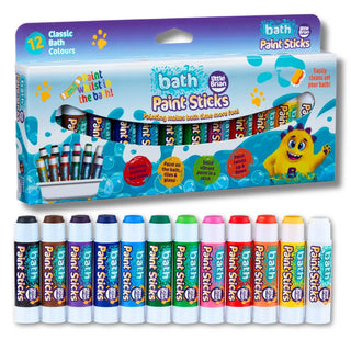 Little Brian Bath Paint Sticks 12 Pack – colourful mess-free bath paints for kids