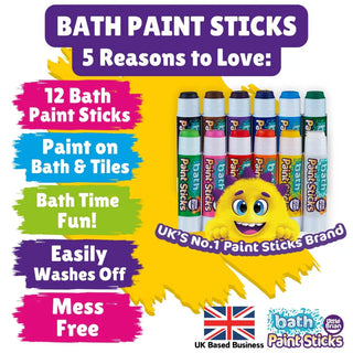 Little Brian Bath Paints 12 Pack packaging – non-toxic colourful bath toys for kids