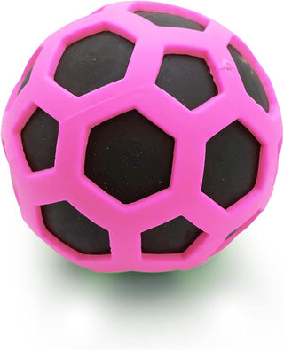 Pink Hex-Mesh Squishy Ball – Fidget Toy for Kids and Adults