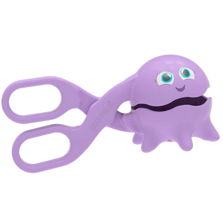 Purple squid-shaped scooper, designed for sensory play and motor skill development, with a fun, ocean-themed design.
