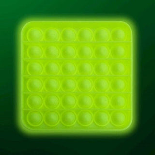 HGL Fidget Toy Yellow Square Glow in the Dark Pop It 5021813209997
