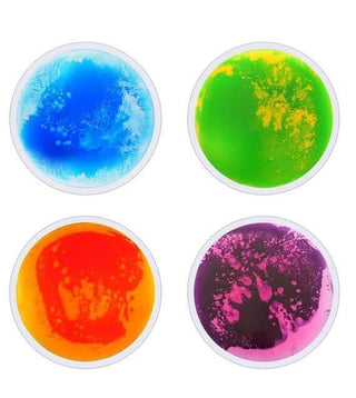 Playlearn Liquid Floor Tiles Liquid Floor Tiles - Set of 4 Large Round Sensory Floor Tiles 3803852284669