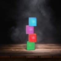 Playlearn light up toy Sensory Lights - 4 Colour Changing LED Mood Blocks 05015931000598