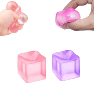 child squeezing an ice cube fidget stress ball to support ADHD focus and sensory regulation