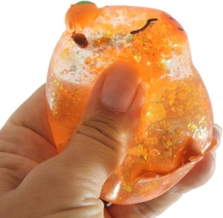 Maltose stress ball in the shape of a capybara for calming sensory input.