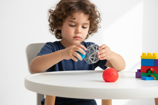 Child playing with fidget toys for emotional regulation