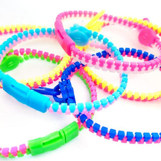 Multicolour fidget bracelets UK – zipper sensory toy 6-pack for kids and adults