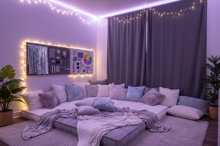 sensory friendly room for autism with calming sensory lighting