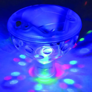 A close up of the bath disco light.