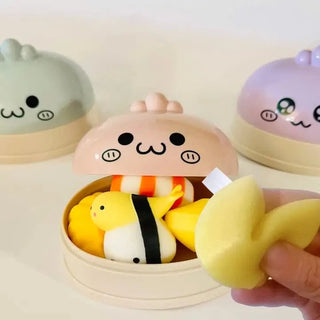 Squishy Bento Box Stress Toy – Sushi-Themed Fidget Set for Stress Relief & Sensory Play