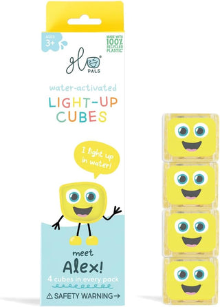 4 bath cubed lights that light up yellow.