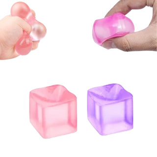 Ice Cube Stress Ball 2-Pack – Pink & Purple Gel Sensory Toys for ADHD, Autism & Anxiety Relief – UK Sensory Stress Ball Pack
