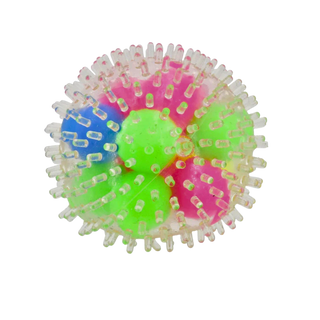 A DNA Stress Ball with colourful little balls inside and spikey outside.