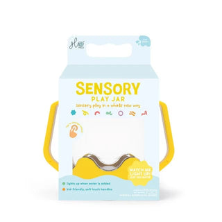 Yellow Glo Pals Sensory Jar in packaging, a glowing sensory toy designed to engage and soothe children with additional needs, perfect for calming and focus.