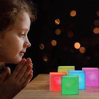 Playlearn light up toy Sensory Lights - 4 Colour Changing LED Mood Blocks 05015931000598