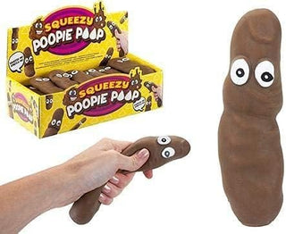 Stretchy Poop stress toy – squeezable and stretchable poo character with eyes, perfect for sensory play and stress relief.