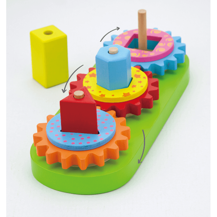 Turning Geometric Blocks Wooden Toy Playinc